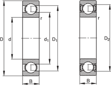 Подшипник радиальный однорядный шариковый 6216 J20 AA C3 80×140×26 мм 2